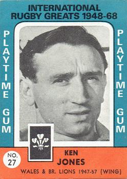 1968 Playtime Gum International Rugby Greats 1948-68 #27 Ken Jones Front
